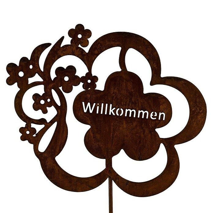 Pflanzenstecker Willkommen (Motiv sortiert, B x H: 24 x 55 cm, Metall) | BAUHAUS