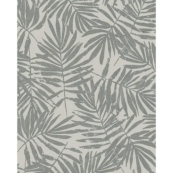 Marburg La Veneziana IV Vliestapete Palmenblätter - Beige/Grau, Floral, 10,05 x 0,53 m - Graues Blattmuster-Design.