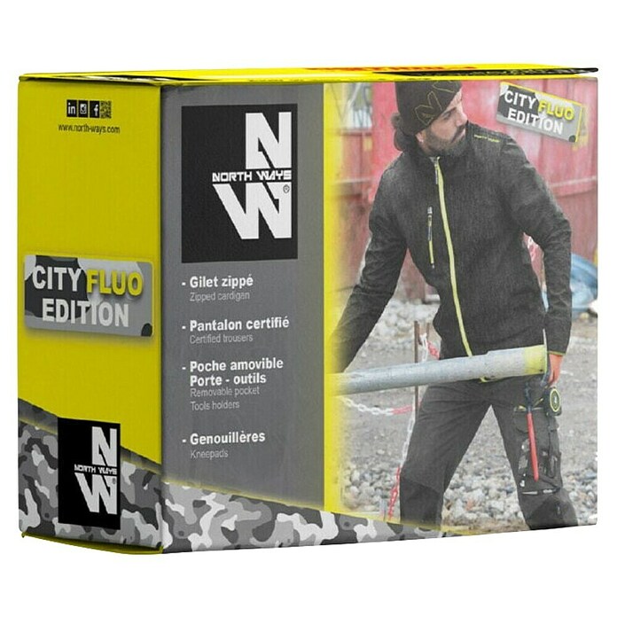 North Ways Komplet delovnih oblačil City Fluo Edition  (M) | 1845 - Arbeitshosen | BADE - Arbeitsschutz | BAD - Handwerkzeuge | BA - Handwerkzeuge | B - Werkz/Masch/Maschzubeh/Auto | BAUHAUS