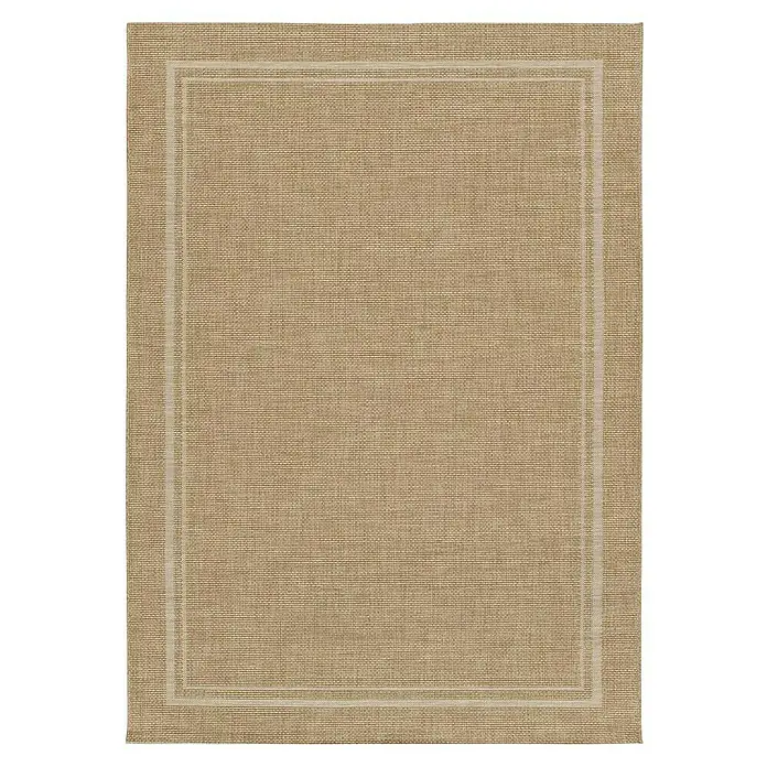 Alfombra exterior In&Out Guinea - Beige, 120 x 170 cm, Polipropileno - Alfombra cuadrada de sisal con doble borde, que añade un toque natural a cualquier habitación. Duradera y elegante para un ambiente acogedor.