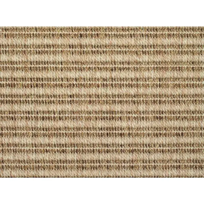 Alfombra exterior pasillero In&Out Natural - Natural, 200 x 50 cm, Polipropileno - Primer plano de una alfombra beige con rayas horizontales, ideal para espacios acogedores y suelos elegantes.