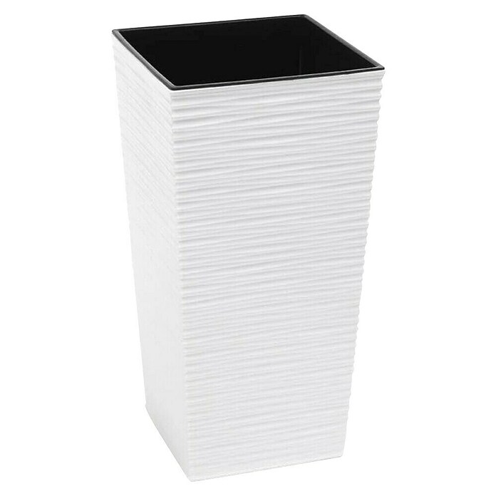 Oglati stebrasti cvetlični lonec  (Plastika, Barva: Bela) | 8441 - Übertöpfe Kunststoff | IAKA - Gefäße Indoor | IAK - Gefässe,Deko outdoor, Zeitschriften | IA - Gartenhartware | I - Stadtgarten | BAUHAUS