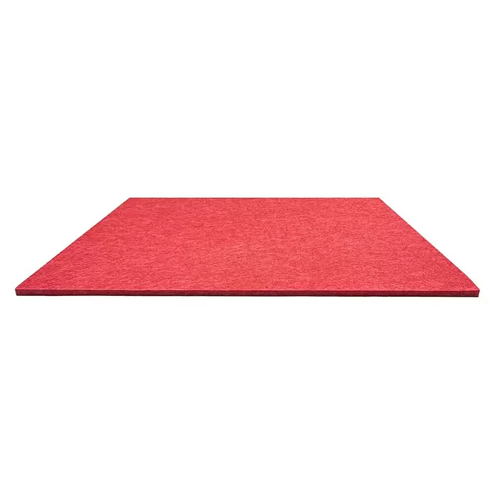 Jangal Wandpaneel Modular Wall PET Filz - Red, 520 x 520 x 6 mm - Rote rechteckige Akustik-Filzplatte.