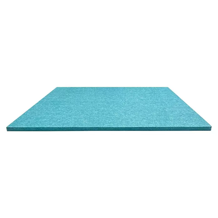 Jangal Wandpaneel Modular Wall PET Filz - Blue, 520 x 520 x 6 mm - Rechteckige, blaugrüne Akustikplatte mit strukturierter Filzoberfläche.
