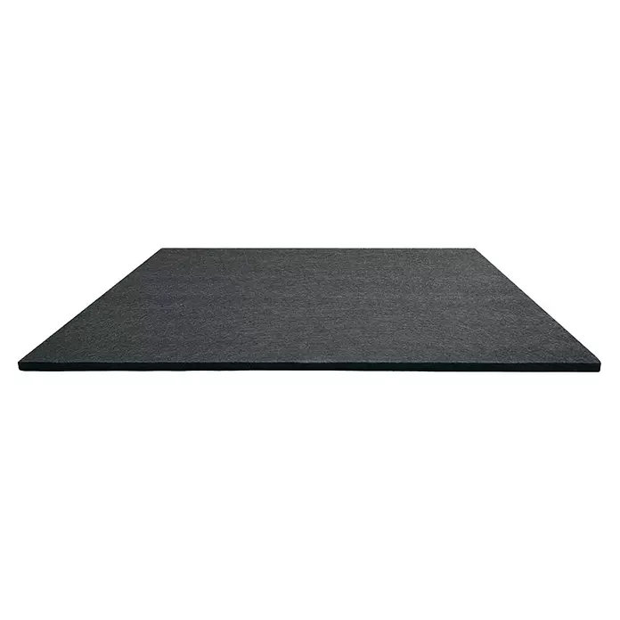 Jangal Wandpaneel Modular Wall PET Filz - Black, 520 x 520 x 6 mm - Rechteckige, dunkelgraue, texturierte Matte, ideal als Bodenbelag oder Schutz.