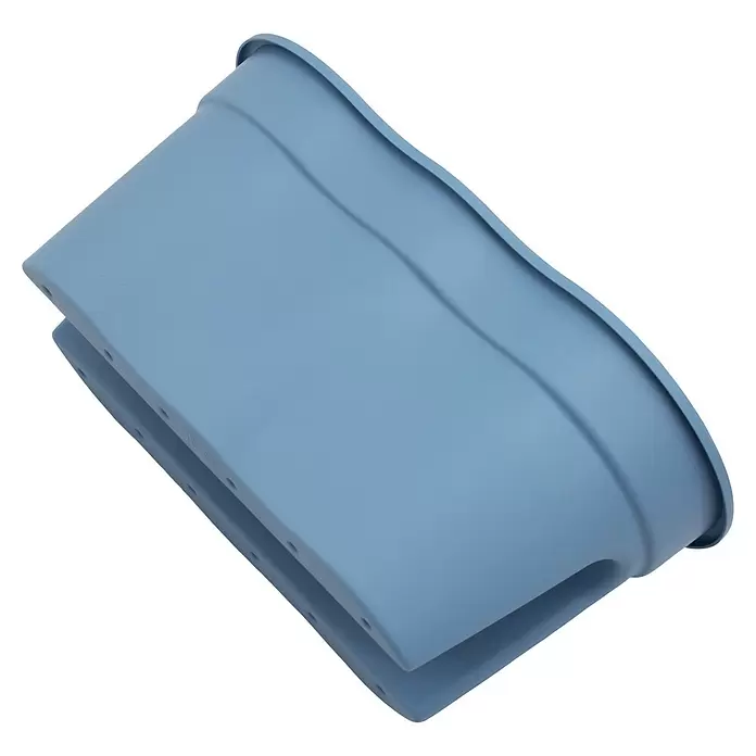 KHW Geländerkasten Flowerclip XL - Außenmaß (L x B x H): 57,5 x 27,7 x 27,5 cm, Kunststoff, Blau - Gekrümmter blauer modularer Pflanzkasten mit Löchern an den Seiten.