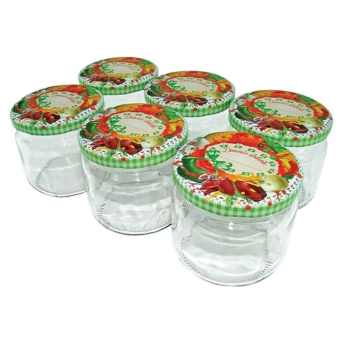 Set staklenki s poklopcima  (Zapremnina: 0,37 l, 6 staklenki i 6 poklopaca) | BAUHAUS