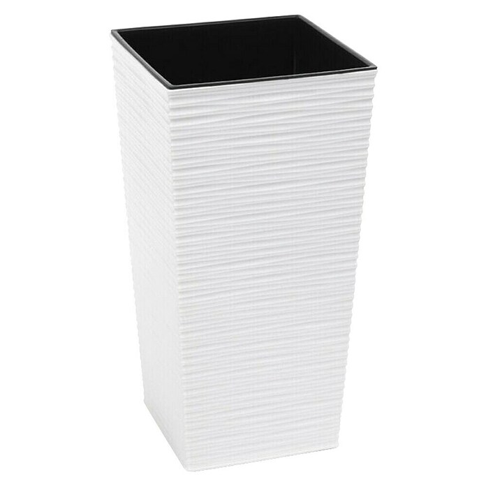 Visoka četvrtasta posuda za biljke  (Plastika, Boja: Bijela, Š x V: 25 x 46,5 cm) | BAUHAUS