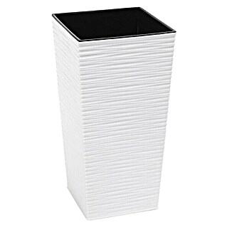 Visoka četvrtasta posuda za biljke (Plastika, Boja: Bijela, Š x V: 25 x 46,5 cm)