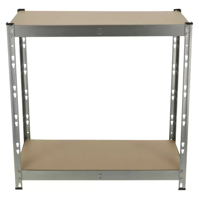 Regalux Metallregal - H x B x T: 76 x 76 x 38 cm, Traglast pro Boden: 140 kg, Anzahl Böden: 2 Stk., Stecken, Grau