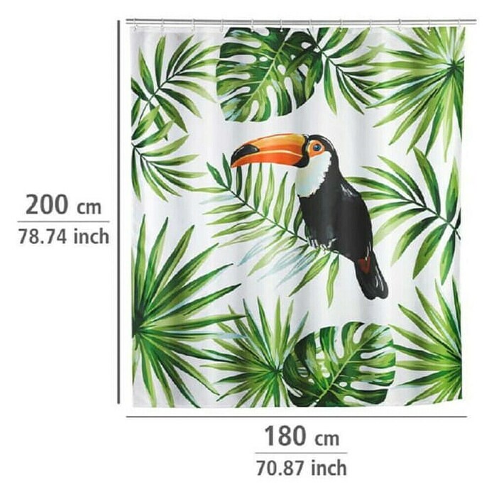 Tuš zavesa Tucan  (Š x V: 180 x 200 cm, Večbarvna) | 3737 - Duschvorhänge Textil | DADF - Badtextilien | DAD - Badausstattung | DA - Badausstattung/Bäderwelt | D - Sanitär | BAUHAUS
