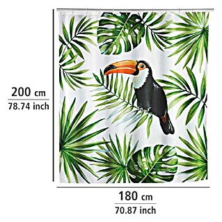 Tuš zavesa Tucan (Š x V: 180 x 200 cm, Večbarvna)