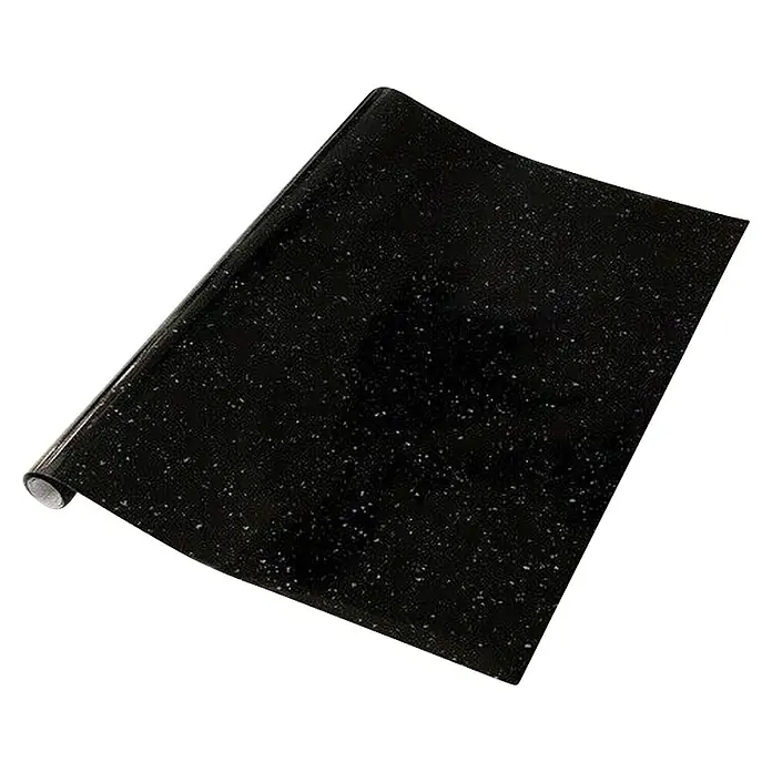 D-c-fix Dekorfolie Black Granit - 67,5 x 200 cm, Black Granit, Schwarz - Glitzernde, schwarze selbstklebende Folie mit kleinen, weißen Glitzerpartikeln. Ideal für Bastelarbeiten, Dekorationen und zum Verschönern von Oberflächen.