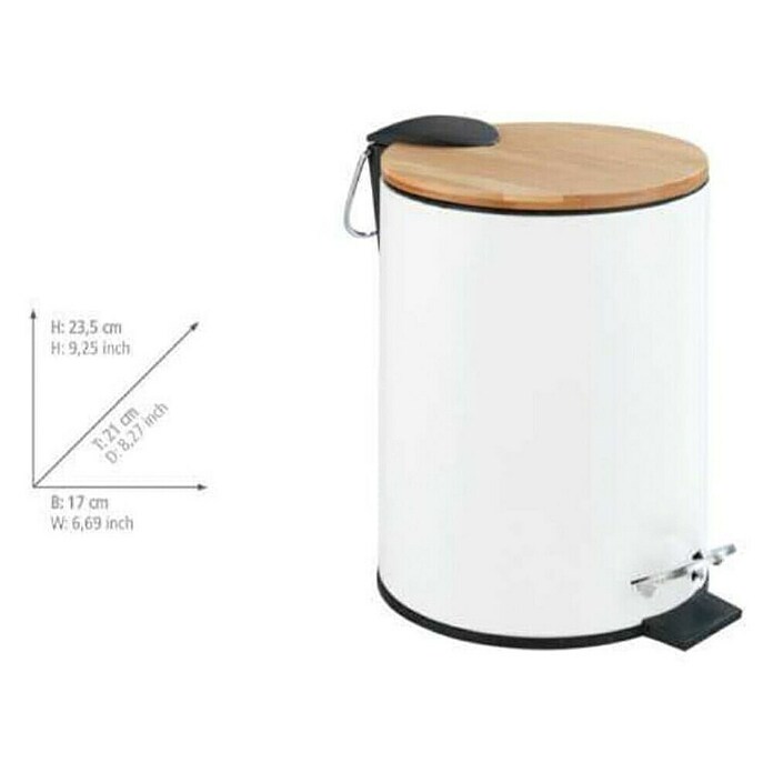 Wenko Vedro za kozmetiko  (3 l, Jeklo) | 3722 - Abfalleimer Kunststoff Bad | DADD - Accessoires | DAD - Badausstattung | DA - Badausstattung/Bäderwelt | D - Sanitär | BAUHAUS