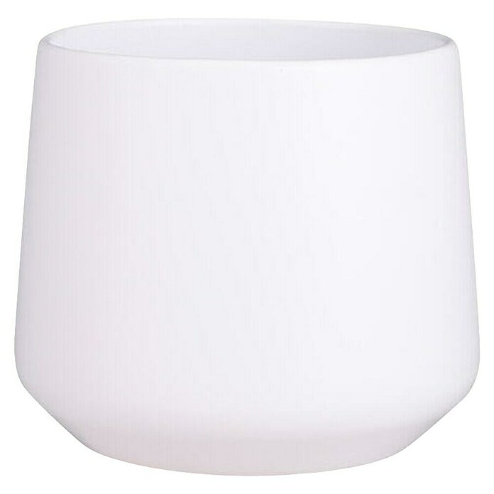 Okrogel lonec za rastline  (Ø x V: 14 x 13,5 cm, Keramika, Bela) | 8450 - Übertoepfe Keramik | IAKA - Gefäße Indoor | IAK - Gefässe,Deko outdoor, Zeitschriften | IA - Gartenhartware | I - Stadtgarten | BAUHAUS