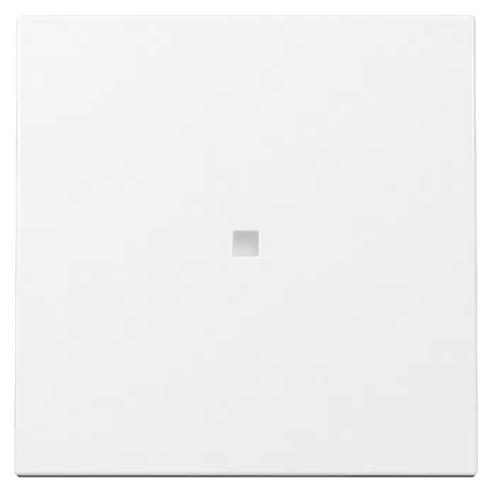 Gira System 55 Kontrollschalterwippe 329003 - Reinweiß glänzend, Kunststoff, Unterputzmontage - Quadratische weiße Duschwanne mit zentralem quadratischem Ablauf.