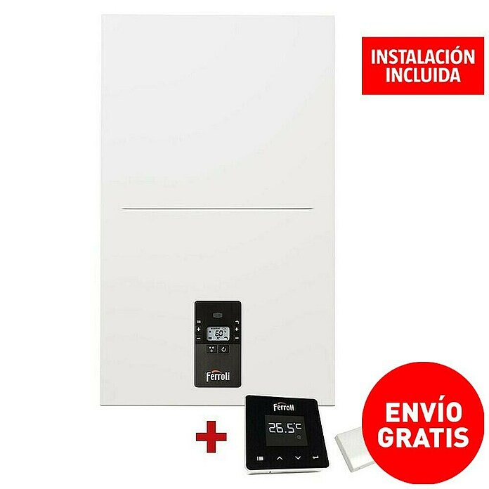 Ferroli Caldera BlueHelix Alpha 28C con instalación incluida (24,5 kW, 8 l, Display multifunción) | BAUHAUS