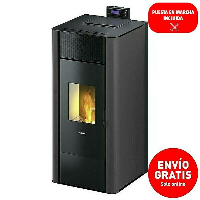 FreePoint Estufa de pellets (4,7 - 22,8 kW, Volumen de calefacción: 112,8 - 547,2 m³, Antracita)