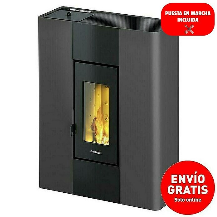 FreePoint Estufa de pellets Roxy (7,8 kW, Volumen de calefacción: 168 m³, Antracita)