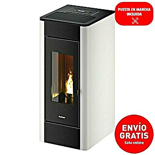 FreePoint Estufa de pellets Indaco Wifi canalizable (10,5 kW, Volumen de calefacción: 84 m³ - 294 m³, Blanco)