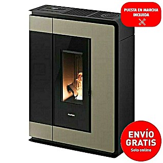 FreePoint Estufa de pellets Arco canalizable (9 kW, Volumen de calefacción: 70 m³ - 238 m³, Negro y bronce)