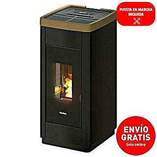 FreePoint Estufa de pellets Life Wifi (9 kW, Volumen de calefacción: 70 m³ - 238 m³, Negro y dorado)