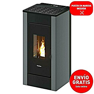 FreePoint Estufa de pellets SHARP Airtight (2,5 kW - 7,7 kW, Volumen de calefacción: 55 m³ - 168 m³, Color del revestimiento: Negro y gris)