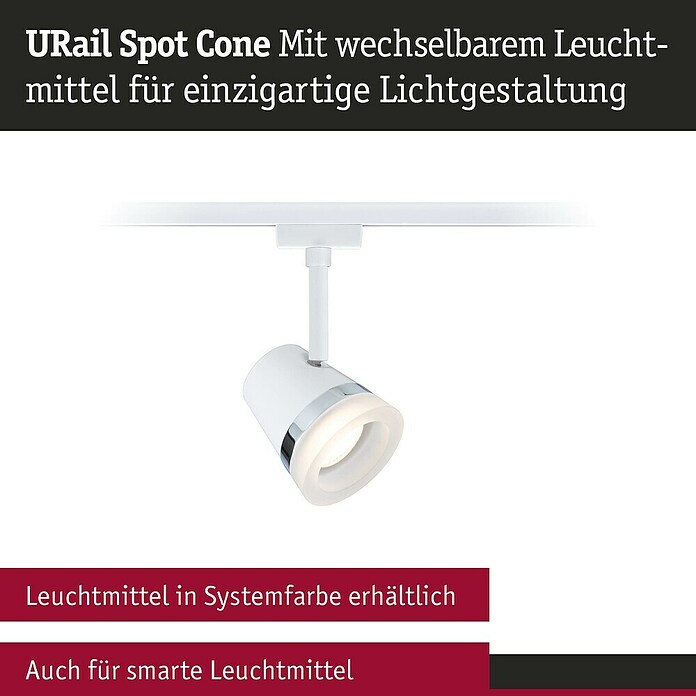 Paulmann URail LED-Spot Cone (10 W, Signalweiß, Ø x H: 8,5 x 18 cm) | BAUHAUS