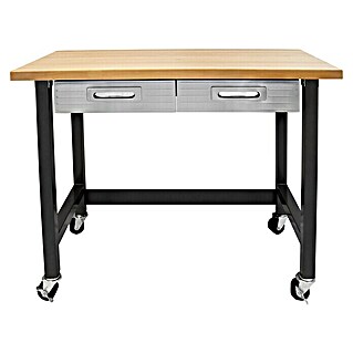 Werkbank mit Rollen (L x B x H: 61 x 122 x 95,5 cm, Anzahl Schubladen: 2 Stk.)