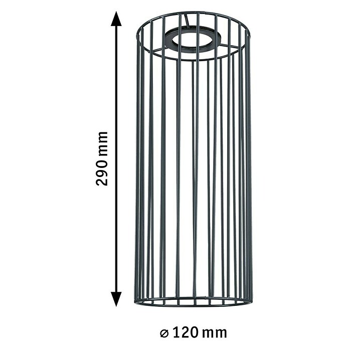 Paulmann URail 2Easy Lampenschirm Biraha (E27, Ø x H: 12 x 29 cm, Anthrazit) | BAUHAUS