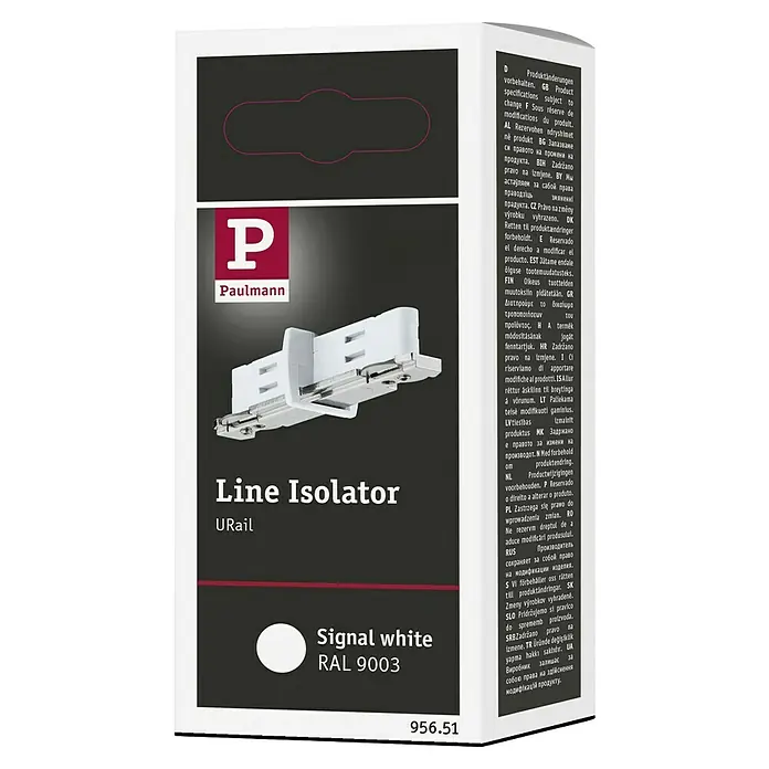 Paulmann URail Stromtrenner - 7 cm, 1.000 W, Signalweiß, 230 V, Kunststoff - Paulmann URail Line Isolator in Signalweiß (RAL 9003).