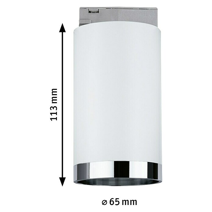 Paulmann URail LED-Spot Tube (10 W, Signalweiß, Ø x H: 6,5 x 12,8 cm) | BAUHAUS