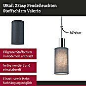 Paulmann URail 2Easy Lampenschirm Valerio (E27, Anthrazit, Ø x H: 10 x 18 cm) | BAUHAUS