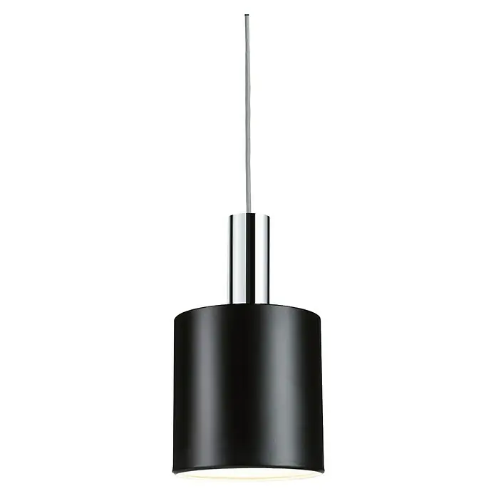 Paulmann URail Lampenschirm Tallis - E27, Ø x H: 16 x 17 cm, Schwarz matt - Eine moderne schwarze Hängeleuchte mit einem Chrom-Akzent, ideal für stilvolle Beleuchtung in jedem Raum.