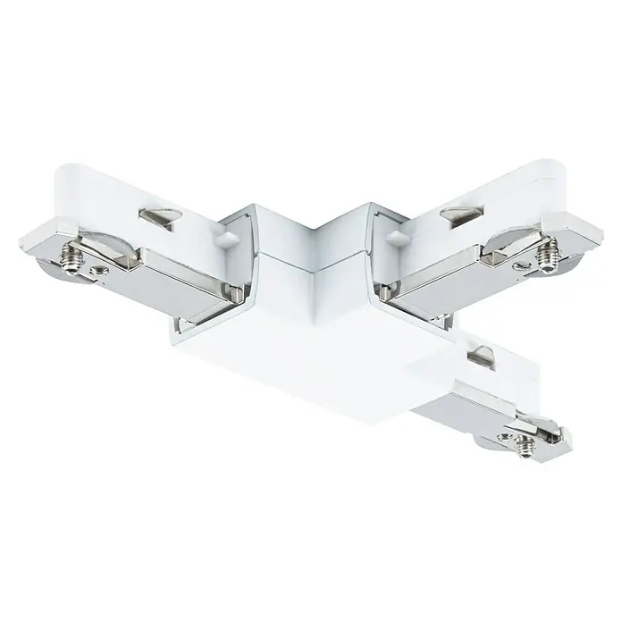 Paulmann URail T-Verbinder - Signalweiß, L x B x H: 104 x 62 x 18 mm - Ein weißes, dreifach-verzweigtes Schienenverbindungselement für Stromschienen-Beleuchtungssysteme, das eine 90-Grad-Ecke bildet.