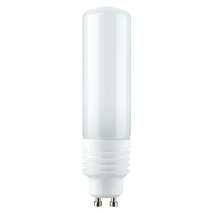 Paulmann LED-Lampe Reflektor Deco Pipe - Nicht Dimmbar, Warmweiß, 4,9 W - Nahaufnahme einer LED-Lampe mit weißem Gehäuse und zwei Stiften am Sockel. Energiesparende Beleuchtung für den Innenbereich.