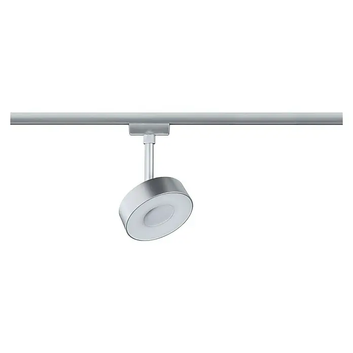 Paulmann URail LED-Spot Circle - Chrom matt, 5 x 9,8 x 15,4 cm, Neutralweiß - Silberne LED-Spotleuchte an einer Schiene. Moderner Strahler für flexible Beleuchtungslösungen.