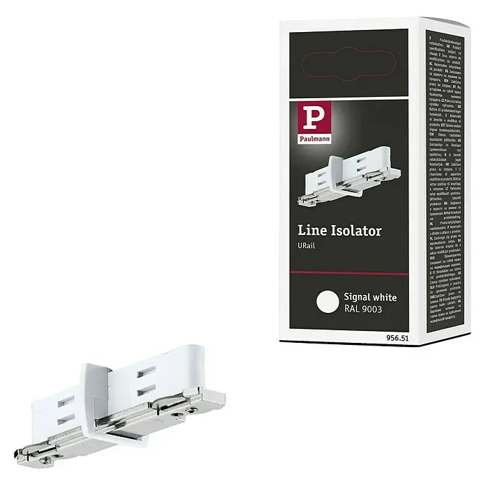 Paulmann URail Stromtrenner - 7 cm, 1.000 W, Signalweiß, 230 V, Kunststoff - Produktfoto: Paulmann Line Isolator URail, Signalweiß RAL 9003, zur elektrischen Isolation von Leitungen.
