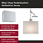 Paulmann URail 2Easy Lampenschirm Verona (L x B x H: 13 x 25 x 20 cm, E27, Grau) | BAUHAUS