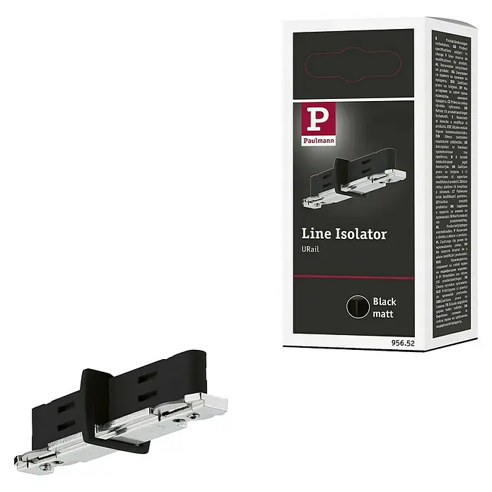 Paulmann URail Stromtrenner - 7 cm, 1.000 W, Schwarz matt, 230 V, Kunststoff - Paulmann URail Line Isolator, schwarze Ausführung.