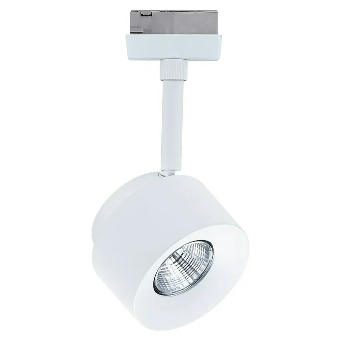 Paulmann URail LED-Spot Pane - Signalweiß, Neutralweiß - Nahaufnahme einer weißen Spotleuchte mit einem schlanken, zylindrischen Design und einem verstellbaren Kopf zur gezielten Beleuchtung.