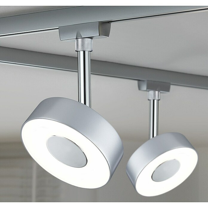 Paulmann URail LED-Spot Circle (Chrom matt, 5 x 9,8 x 15,4 cm, Neutralweiß, 180 lm) | BAUHAUS