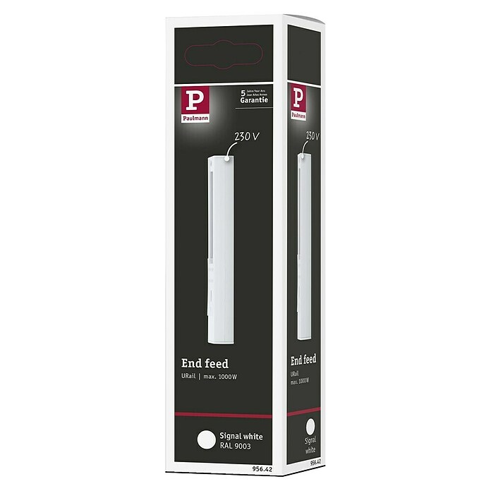 Paulmann URail End-Einspeisung (16,1 cm, 1.000 W, Signalweiß) | BAUHAUS