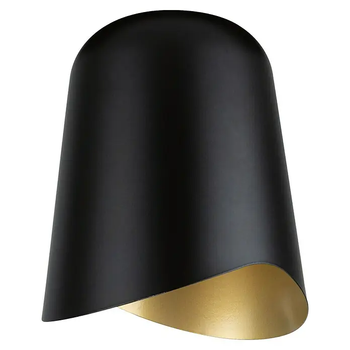 Paulmann URail Lampenschirm Alvaro - E14, Ø x H: 14,4 x 17 cm, Schwarz - Nahaufnahme einer eleganten schwarzen und goldenen Pendelleuchte, die ein modernes Design und eine warme Lichtverteilung zeigt.