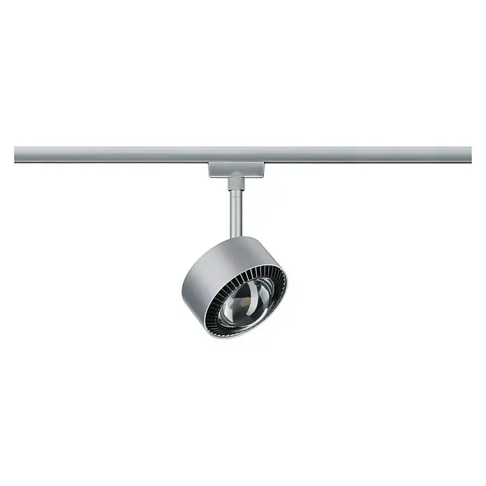 Paulmann URail LED-Spot Aldan - Chrom matt, Kaltweiß, Ø x H: 9,9 x 17,9 cm - Der silberne LED-Strahler an einer Schiene ist ein modernes Beleuchtungselement, ideal für gezielte Lichtakzente.