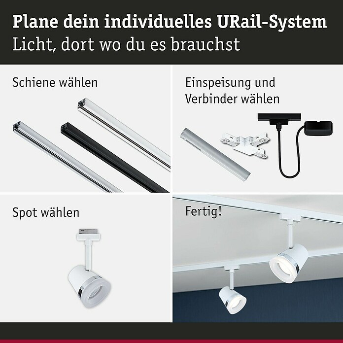 Paulmann URail LED-Spot Cone (10 W, Signalweiß, Ø x H: 8,5 x 18 cm) | BAUHAUS