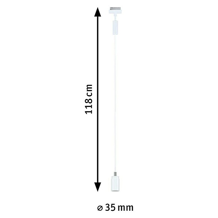 Paulmann URail Pendelleuchte Runa (Ø x H: 3,5 x 118 cm, Signalweiß) | BAUHAUS