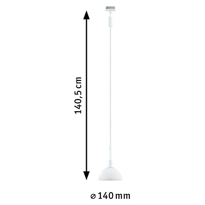Paulmann URail Pendelleuchte Sarrasani (Signalweiß, Ø x H: 14 x 150 cm) | BAUHAUS
