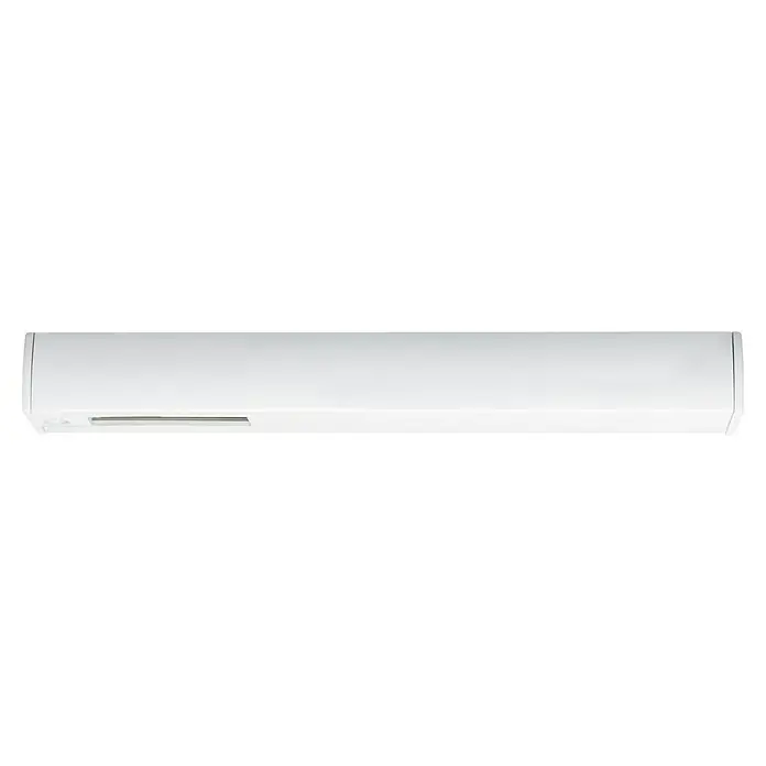 Paulmann URail End-Einspeisung - 16,1 cm, 1.000 W, Signalweiß - Eine Nahaufnahme einer modernen, weißen Klimaanlage, die sich durch ihr schlankes Design und ihre rechteckige Form auszeichnet.