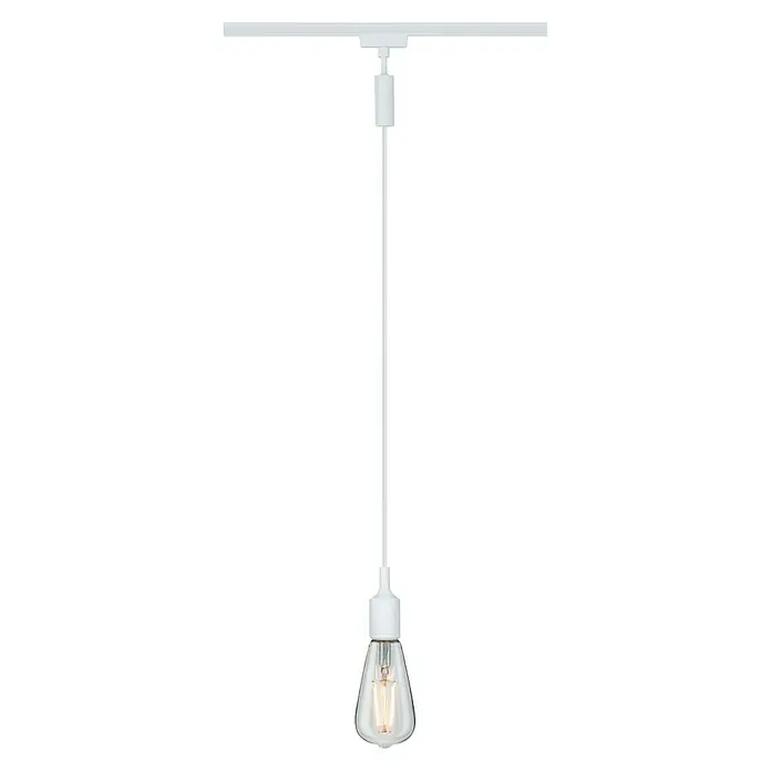 Paulmann URail Pendeladapter Universal - Signalweiß, Höhe: 150 cm - Weiße Hängelampe mit Edison-Glühbirne. Elegante Beleuchtung für modernes Wohnen.